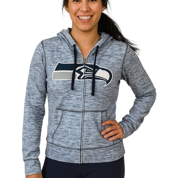 Team Apparel Small Seattle Seahawks Football Zip Up Hoodie Sweatshirt Casual - Picture 1 of 8